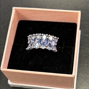 Tanzanite and 925 Silver and Purple Women's Ring size 7